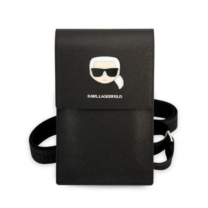 KARL LAGERFELD - Karl Lagerfeld Halsbandsfodral Torebka Metal Karl Head - Svart