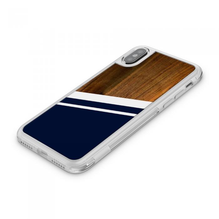 UTGATT5 - Fashion mobilskal till Apple iPhone X - Wood rnder - Mrkbl