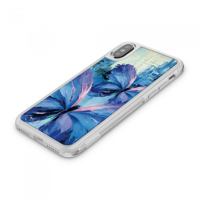 UTGATT5 - Fashion mobilskal till Apple iPhone X - Blue Butterflies