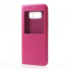 A-One Brand - Flip View mobilfodral till Samsung Galaxy S8 Plus - Magenta