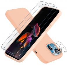 OEM - iPhone 13 [5-PACK] 1 X Skal - 2 X Kameralinsskydd - 2 X Härdat Glas - Ljus Rosa