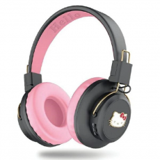 Hello Kitty - Hello Kitty On-Ear Hörlurar Bluetooth Metal Logo - Rosa/Svart