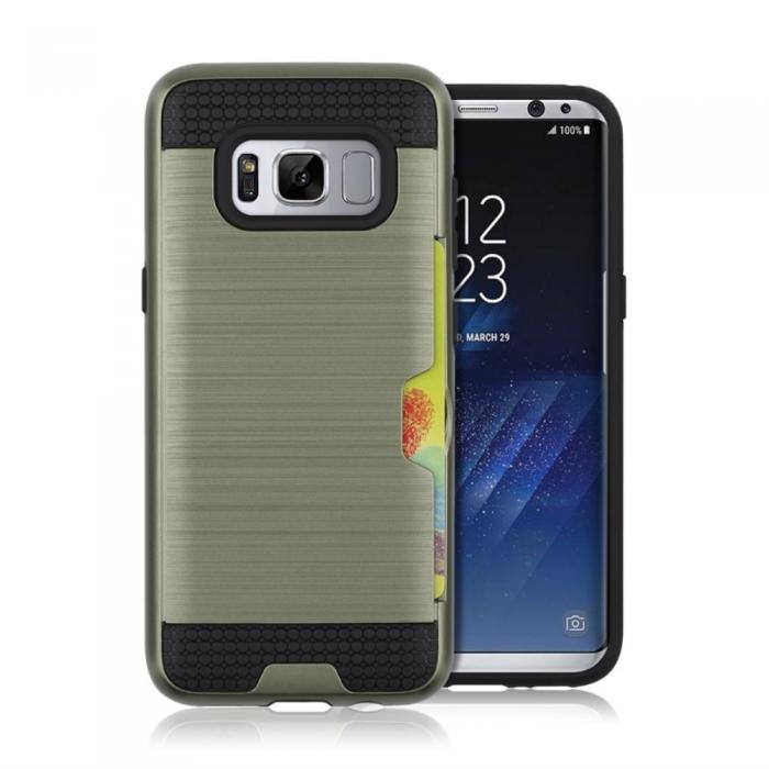 UTGATT5 - Brushed Combo Mobilskal med kortplats Samsung Galaxy S8 Plus - Grn