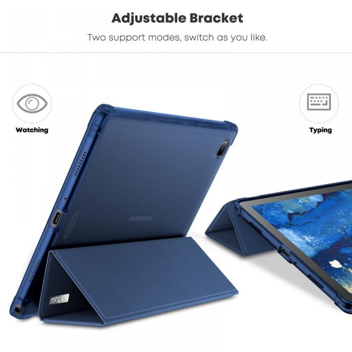 UTGATT5 - INFILAND Smart Stand Fodral Galaxy Tab A7 10.4 T500/T505 Bl