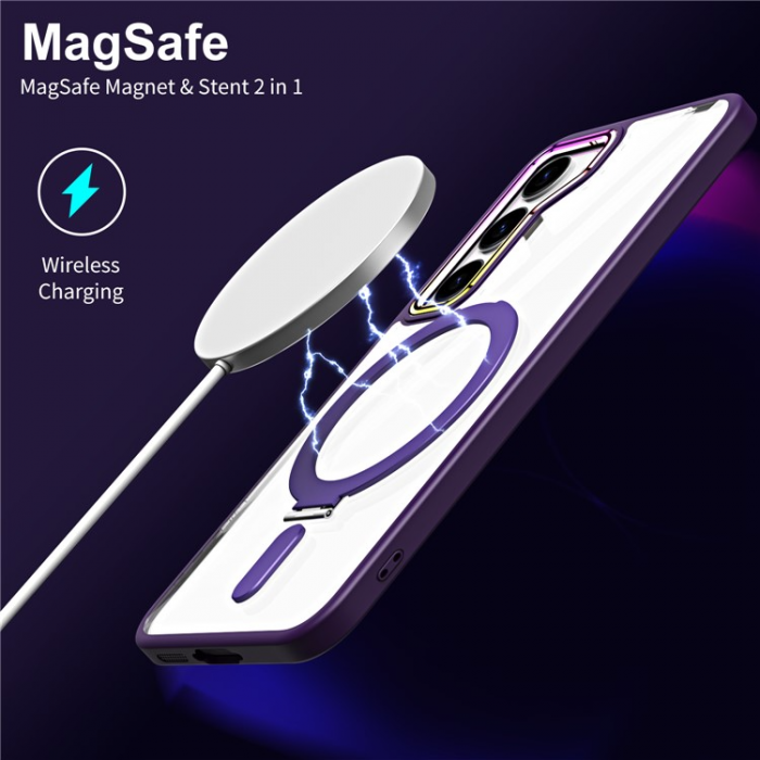 A-One Brand - Galaxy S23 Plus Mobilskal Magsafe Kickstand Magnetic - Clear