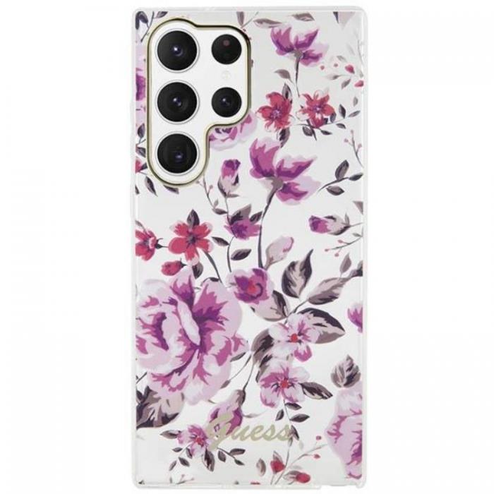 Guess - Guess Galaxy S23 Ultra Mobilskal Flower Collection - Vit