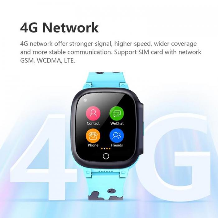 A-One Brand - Smartwatch Fr Barn GPS Klocka Vattentt 4G - Bl