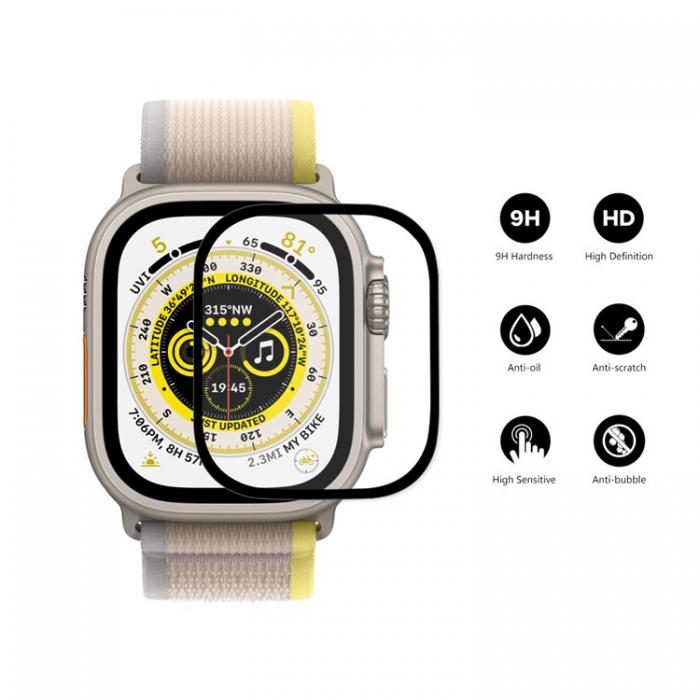 A-One Brand - [2-Pack] Apple Watch Ultra (49mm) Hrdat Glas Skrmskydd 9H HD - Svart