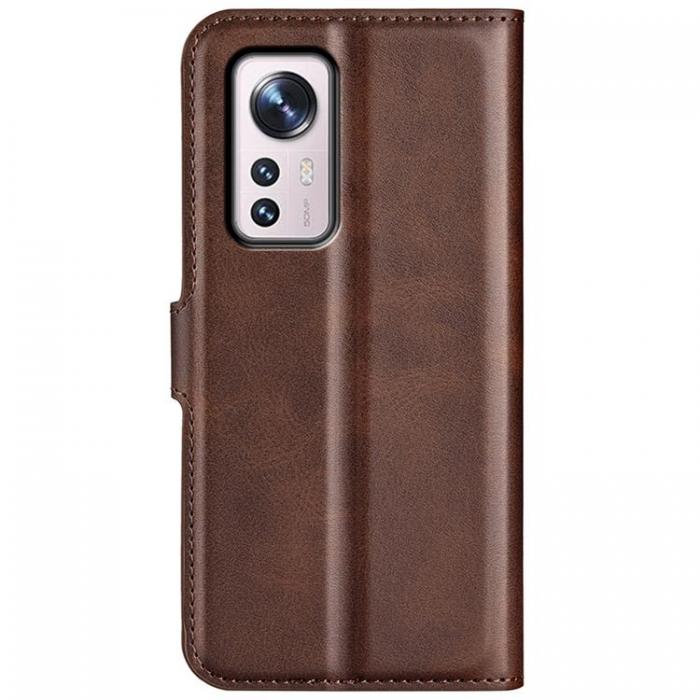 A-One Brand - Magnetic Clasp Plnboksfodral Xiaomi 12 Pro - Brun