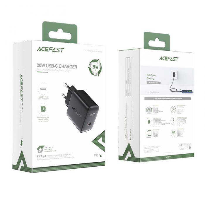 Acefast - Acefast Vggladdare USB-C 20W - Svart