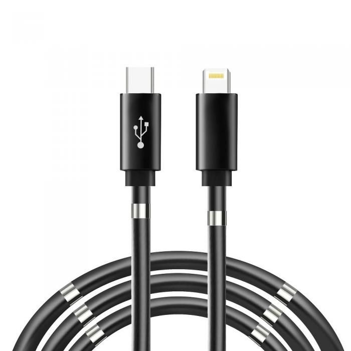OEM - Kabel USB-C fr Lightning PD18W magnetisk 3A svart 1m
