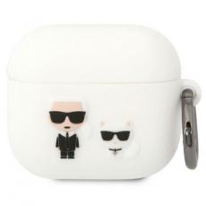 KARL LAGERFELD - KARL LAGERFELD AirPods 3 Skal Silicone Karl & Choupette - Vit