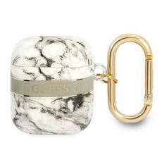 Guess - Guess Airpods Skal Marble Strap Collection - Grå