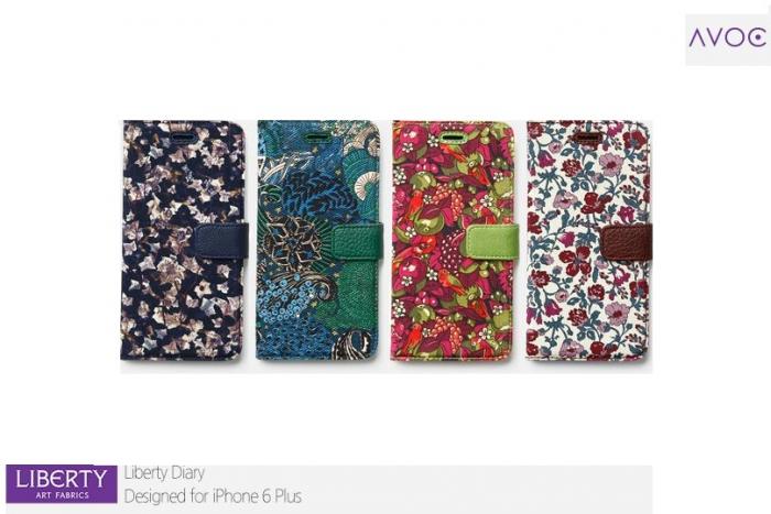 UTGATT5 - AVOC Liberty Art Fabric Plnboksfodral till Apple iPhone 6(S) Plus (Navy)