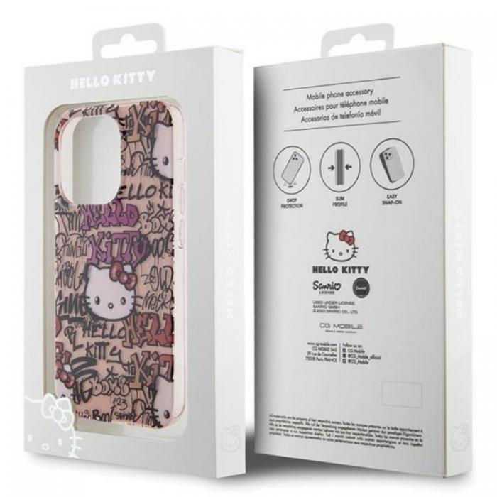 Hello Kitty - Hello Kitty iPhone 14 Pro Max Mobilskal IML Tags Graffiti - Rosa