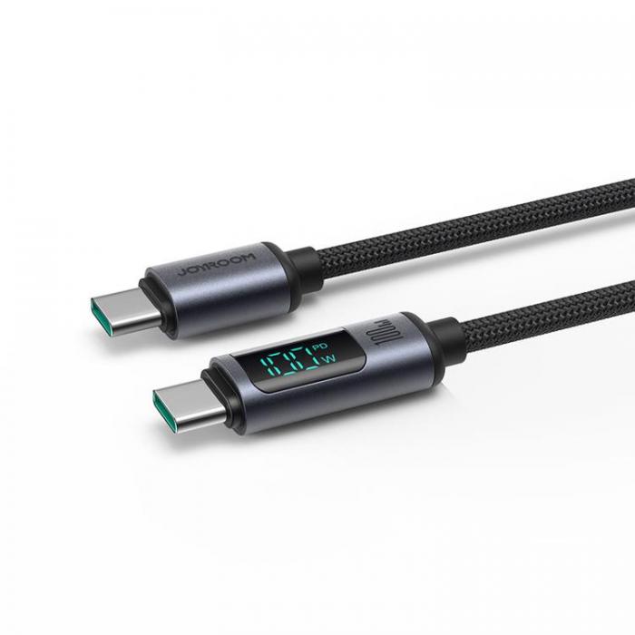 Joyroom - Joyroom USB-C till USB-C Kabel 100W med LED display 1.2m - Svart