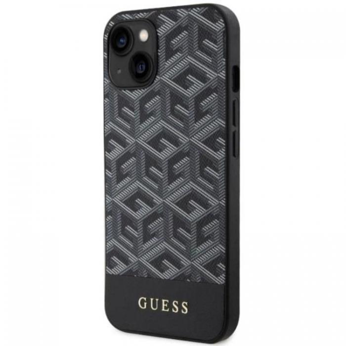 Guess - Guess iPhone 14 Mobilskal MagSafe GCube Stripes - Svart