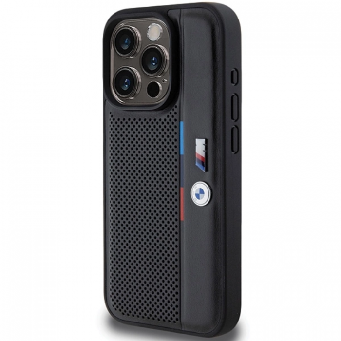 BMW - BMW iPhone 15 Pro Mobilskal Perforated Tricolor Line