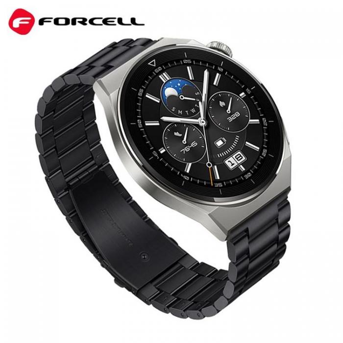 Forcell - Forcell Galaxy Watch Armband (20mm) FS06 - Svart