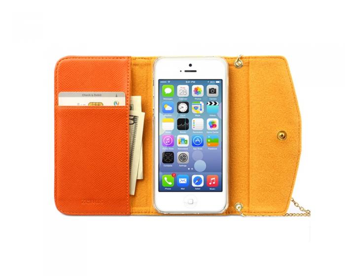 UTGATT5 - Zenus L Diary Vska till Apple iPhone 5/5S/SE (Orange)