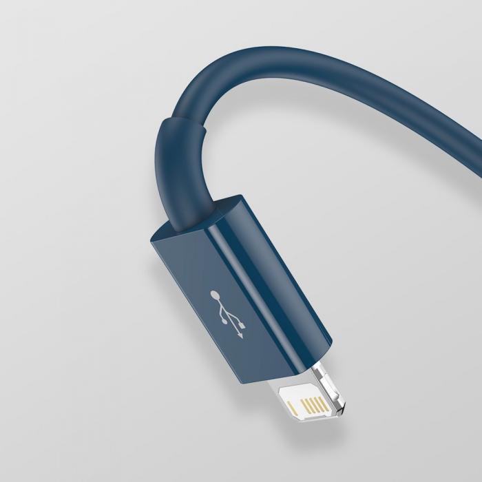 BASEUS - Baseus 3in1 USB-A till lightning, microUSB, USB-C Kabel 1,5m - Bl