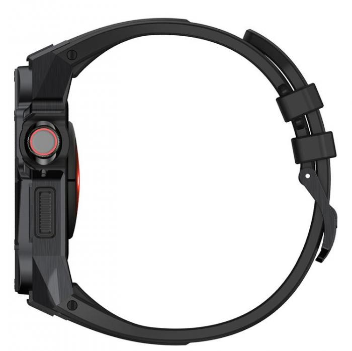 Kingxbar - Kingxbar Apple Watch SE/6/5/4 (44mm) Armband CYF140 2in1 Rugged - Svart