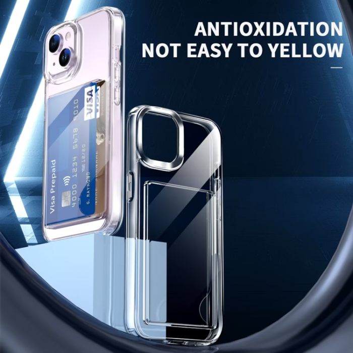 A-One Brand - iPhone 14 Mobilskal Korthllare Hybrid Acrylic - Clear