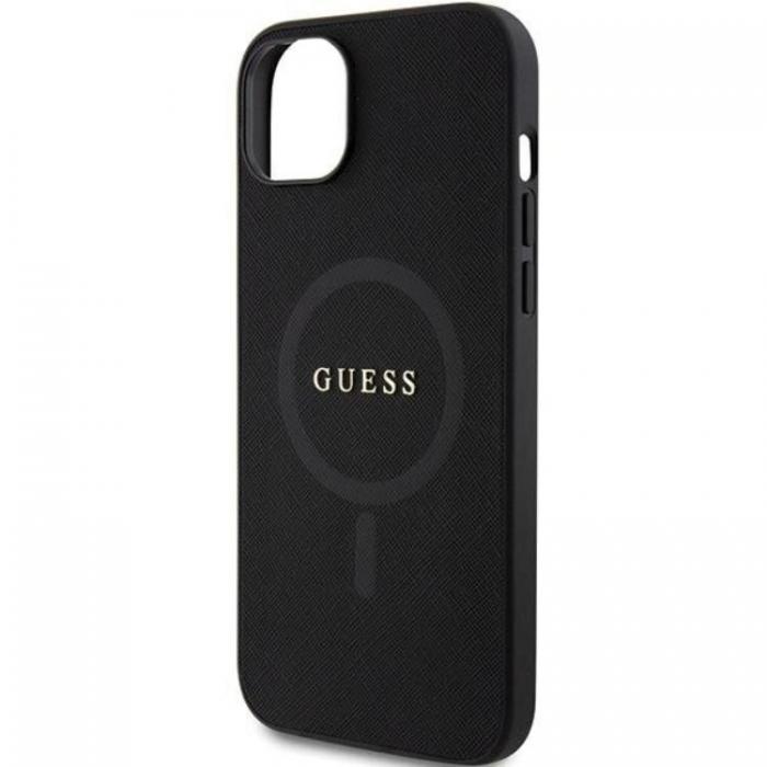 Guess - Guess iPhone 15 Mobilskal Magsafe Saffiano - Svart