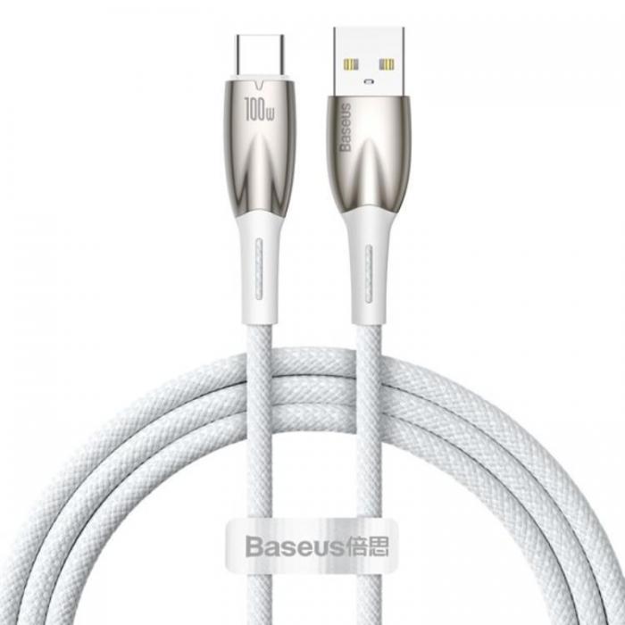 BASEUS - Baseus USB-A - USB-C Kabel 1M Glimmer Series - Vit