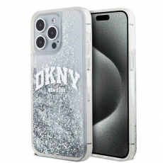 DKNY - DKNY iPhone 15 Pro Max Mobilskal Liquid Glitter Big Logo - Vit