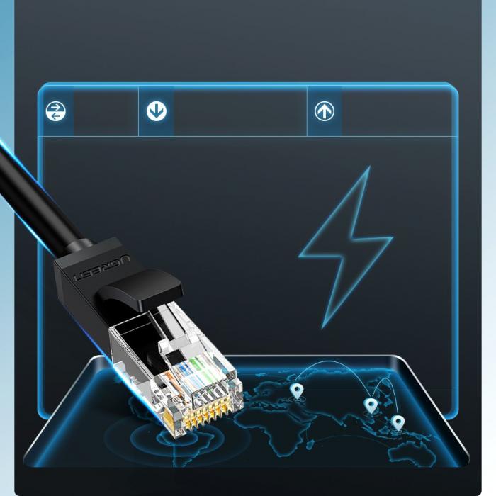 Ugreen - Ugreen Ethernet Kabel RJ45 Cat 6 UTP 1000Mbps 1m Svart