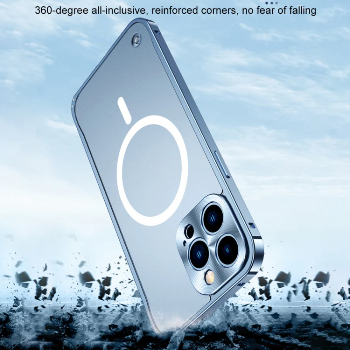 A-One Brand - iPhone 13 Pro Max Skal Magsafe Metall Frame - Svart