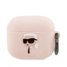 KARL LAGERFELD - Karl Lagerfeld AirPods 3 Skal Silicone Karl Head 3D - Rosa