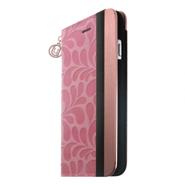 UTGATT4 - Uunique Mode Alu Edge Folio iPhone 6/6S Pink Flocked