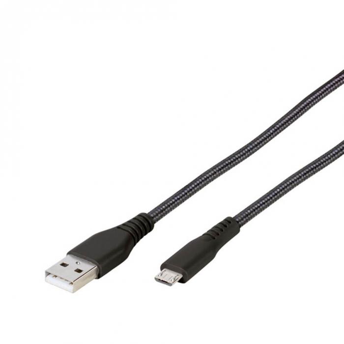 UTGATT1 - Vivanco Longlife Micro-USB kabel 2.5m - Svart