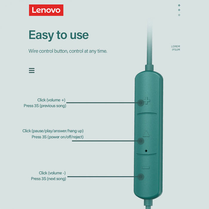 Lenovo - Lenovo Thinkplus SH1 Trdlsa Nackbands Hrlurar - Bl