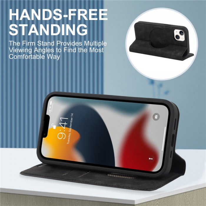 A-One Brand - iPhone 14 Plus Plnboksfodral Magsafe RFID - Svart