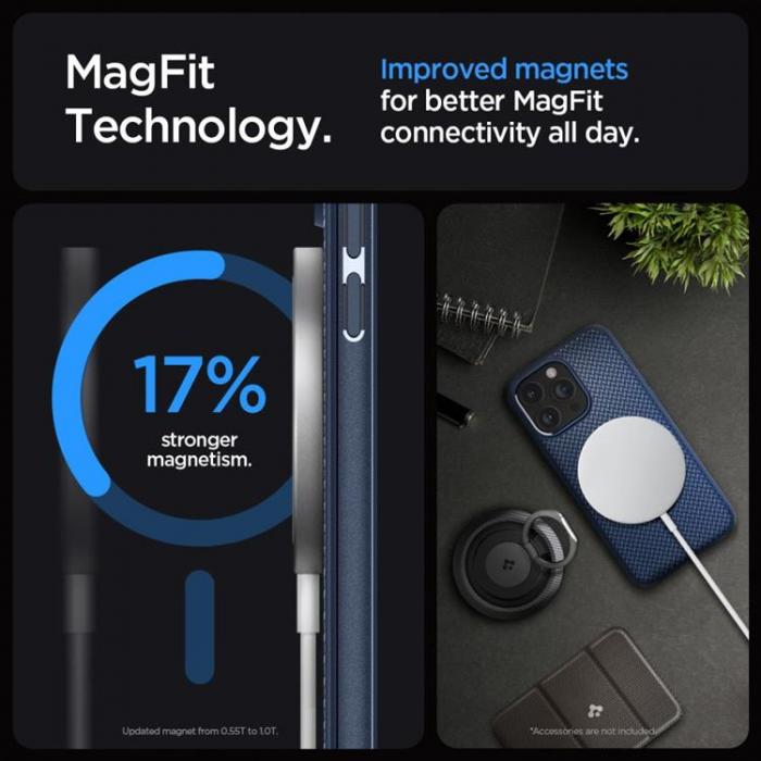 Spigen - Spigen iPhone 15 Pro Max Mobilskal Magsafe Armor - Marinbl