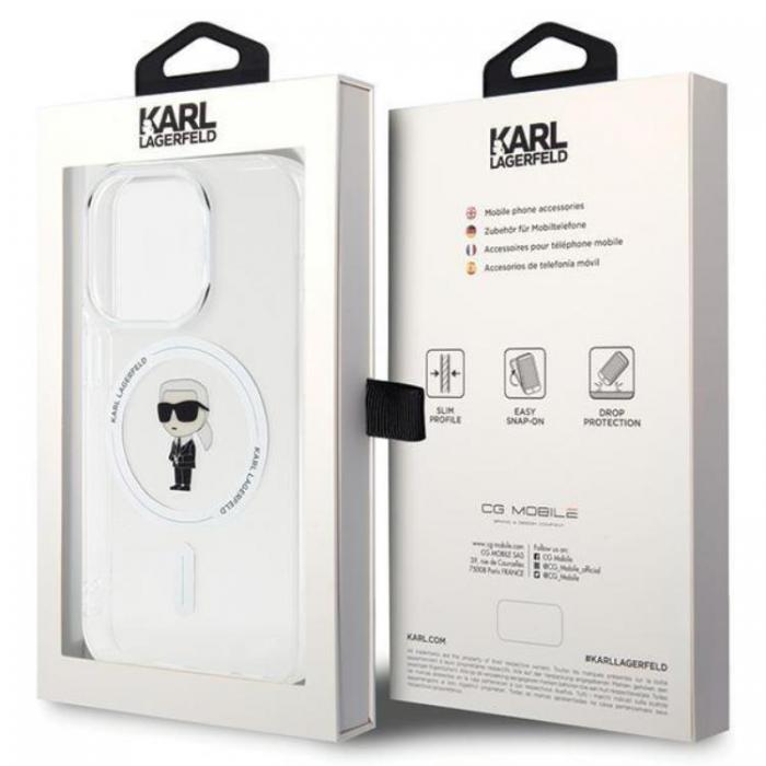 KARL LAGERFELD - Karl Lagerfeld iPhone 15 Pro Mobilskal Magsafe IML Ikonik - Clear