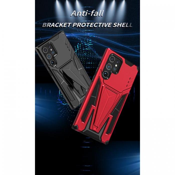UTGATT1 - V-Shaped Kickstand Skal Galaxy S22 Ultra - Rd