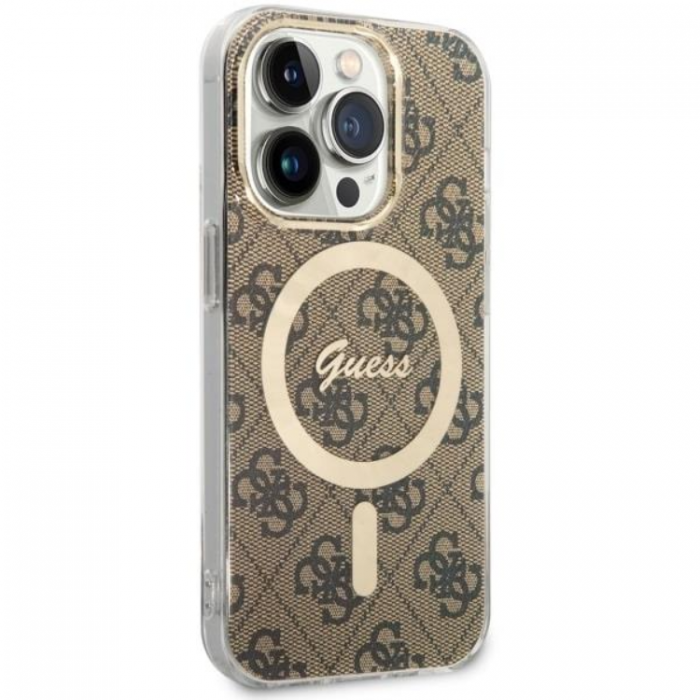 Guess - Guess iPhone 14 Pro Mobilskal MagSafe 4G - Brun