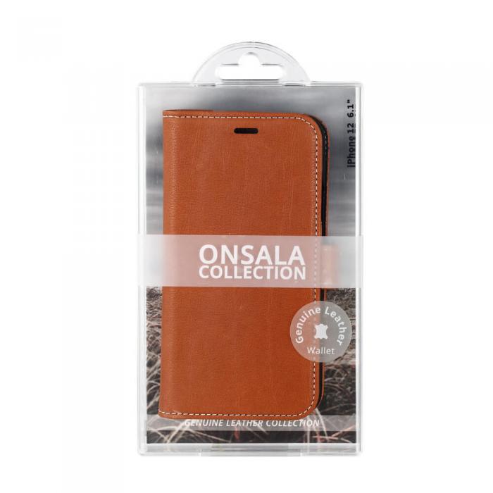 Onsala - Onsala Mobilfodral Skinn Brun iPhone 12 & 12 Pro