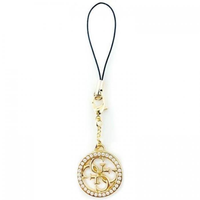Guess - Guess Mobilrem Rhinestone Charm - Guld
