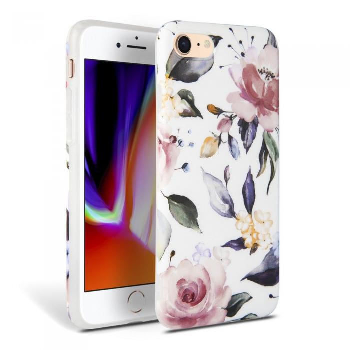 UTGATT5 - Floral Skal iPhone 7/8/SE (2020/2022) - Vit