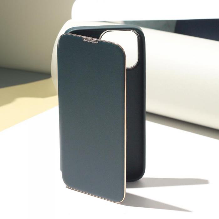 OEM - iPhone 14 Pro Skal Smart Guldram Magnetfodral Mrkgrn
