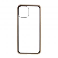 A-One Brand - Magnetisk Metal skal med Härdat Glas till iPhone 12 & 12 Pro - Guld