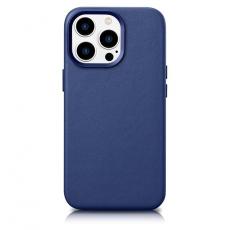 ICARER - iCarer iPhone 14 Pro Skal MagSafe Äkta Läder - Blå