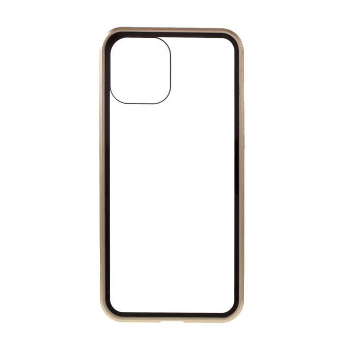 A-One Brand - Magnetisk Metal skal med Hrdat Glas till iPhone 12 Pro Max - Guld