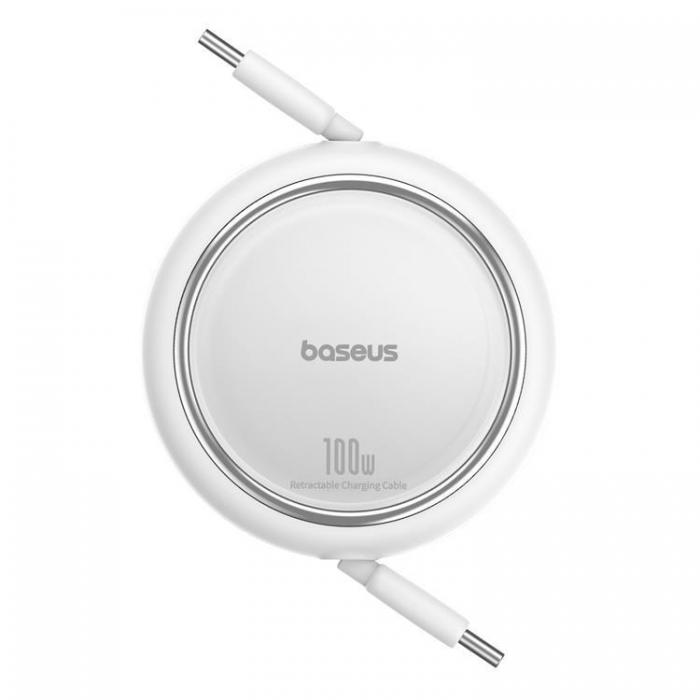 BASEUS - Baseus Retractable Free2Draw Mini USB-C - USB-C 100W 1m - Vit