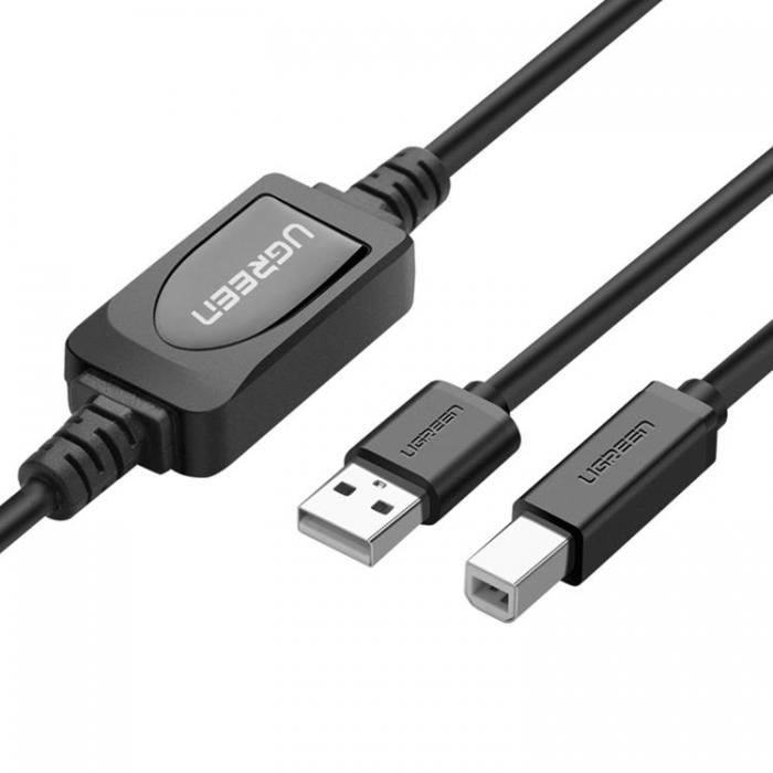 Ugreen - UGreen USB-A Till USB-A Printer Kabel 15m - Svart